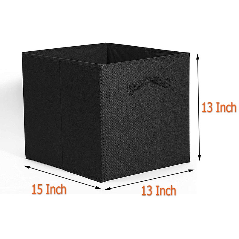 BBQ Future Foldable Cube Storage Bin Collapsible Box Cloth Basket Bins Black Organizer - Great for Nursery, Playroom, Closet, Home Organization (4 PCS, 13x15x13) - Image 2